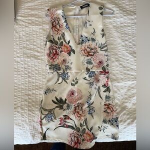 Floral V-Neck Sleeveless Romper Dress